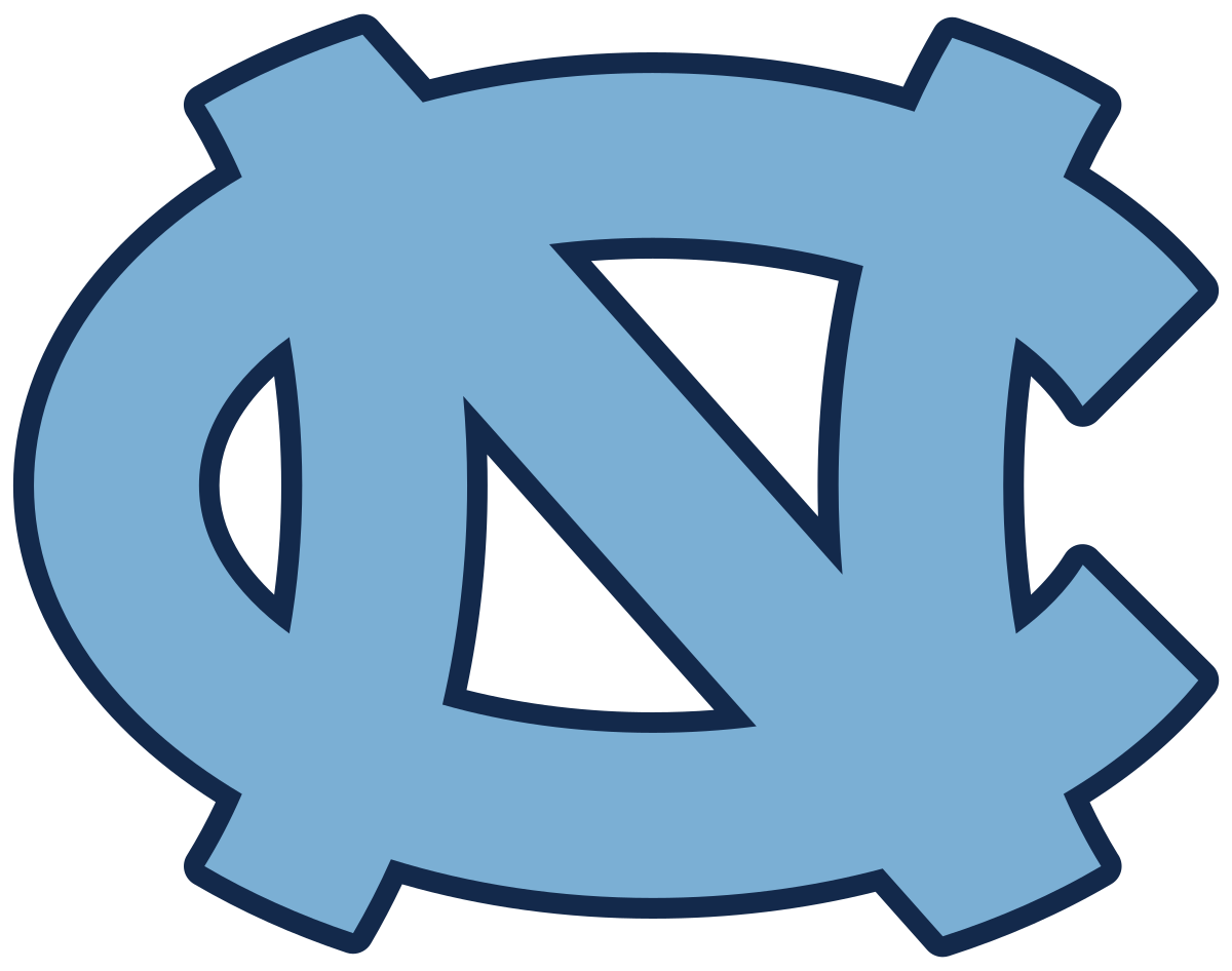 Decal Sticker 3" Wide NCAA North Carolina NC Tar Heels University Set of 2 